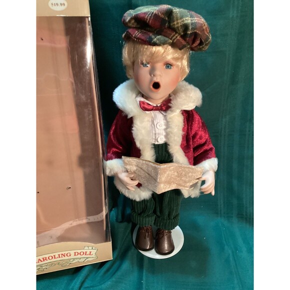 The Collector’s Choice By Dan Dee 18” Porcelain Boy Doll Blonde Caroler In Box - Picture 1 of 16